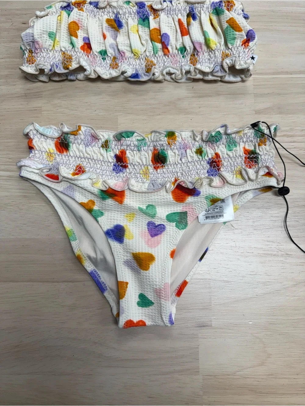 New Molo size 7/8 rainbow hearts bikini